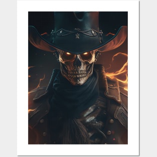 Dark Fantasy Skull Fire Posters and Art